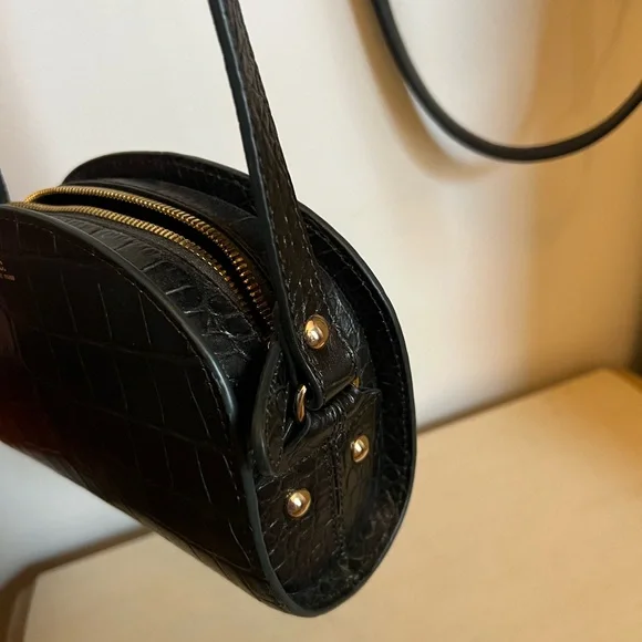 A.P.C. Black Croc-Embossed Crossbody Bag - Picture 14 of 14